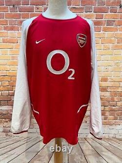 Arsenal 2002/04 Home Long Sleeve Football Shirt Original Mens Nike XXL