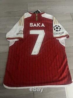 Arsenal 23/24 Home Shirt Signed By Starboy Bukayo Saka With COA