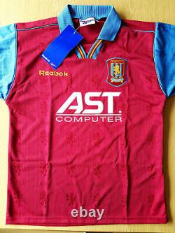 Aston Villa BNWT Original Home Shirt 1995. Small Adults 34/36. Reebok Red Top S