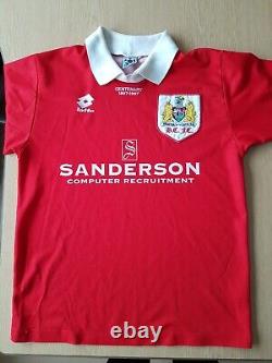 Bristol City Centenary Home Shirt 1996. Small Adults Original Lotto Red Football