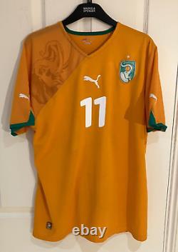 Drogba Ivory Coast Shirt 2010/11 Vintage Puma Original Chelsea Kalou D'Ivorie L