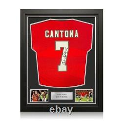Eric Cantona Signed Manchester United 1996 Home Football Shirt. Standard Frame