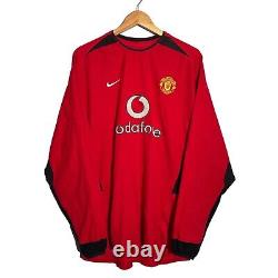 Manchester United 2002-04 Home Original L/S Football Shirt XL