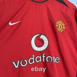 Manchester United 2002-04 Home Original L/S Football Shirt XL