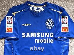 ORIGINAL Chelsea Football Shirt DROGBA (M) FA Community Shield 2005 MINT Umbro