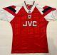 Original Arsenal 1992/94 Jvc Home Football Shirt Size 34-36 Inch (xs/s) Red