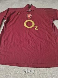 Original Arsenal 2005/06 Nike Highbury Burgundy Home Shirt Men's XXL Longsleeve
