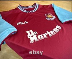 Original Fila West Ham Home Football Shirt 2001/2003 Size Medium Mens. VGC
