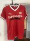 Original Manchester United 1983 Sharp Electronics Home Shirt In Youths Size