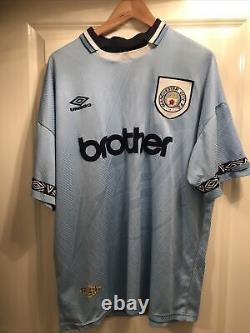 Original Manchester City Home Shirt 1993-1995 Brother Umbro XL 44