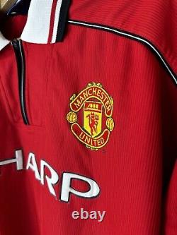 Original Manchester United 1998/99/00 Home Football Shirt Umbro Size Medium
