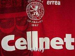 Rare Original Middlesbrough 1996/1997 Coca-Cola Cup Finalist Home Football Shirt