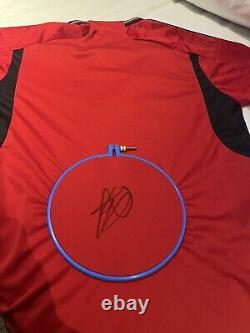 Rasmus HOJLUND Signed Manchester United Home Shirt photo proof