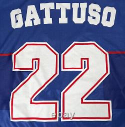 Ultra Rare Original GATTUSO 22 Rangers 1997/1998/1999 Home Football Shirt XL