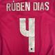 Ultra Rare Original Ruben Diaz 4 Portugal Euro 2020 Home Football Shirt Large